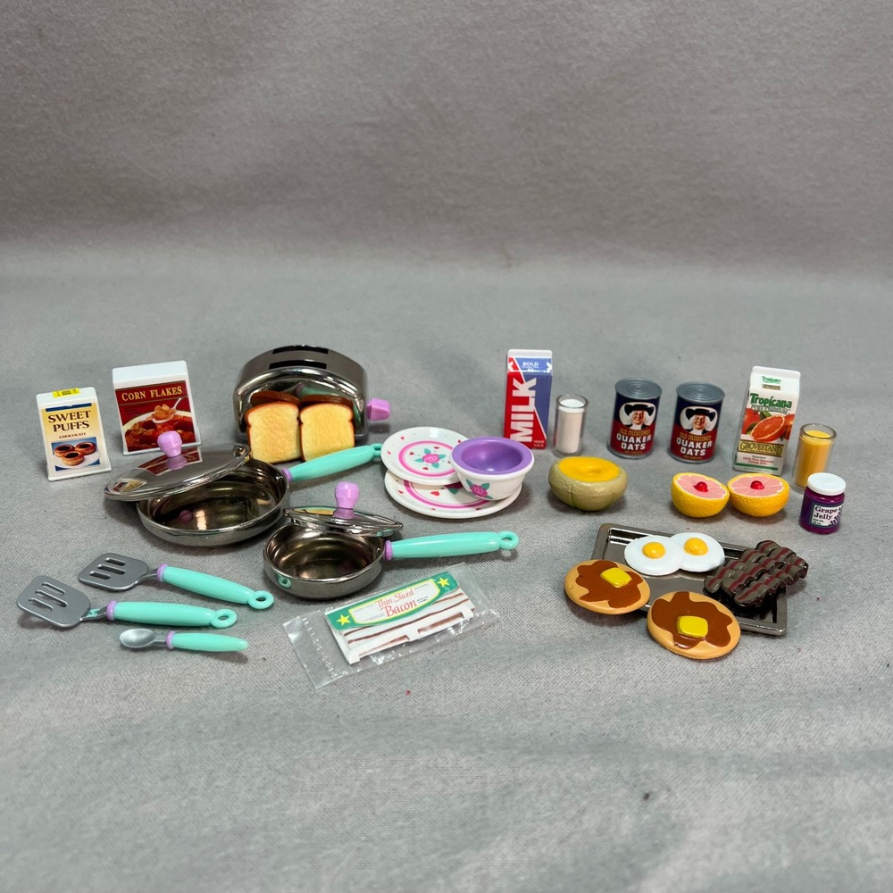 Tyco Kitchen Littles Deluxe Breakfast Accessory Lot 90's Vintage Barbie